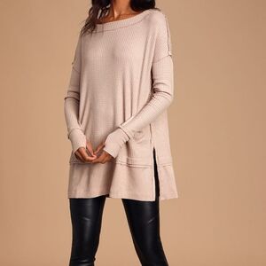 Free People We The Free North Shore Thermal Top Sand xsmall OB1013577